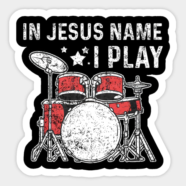 Drums Drummer Drumset Christians Vintage Sticker by yangho